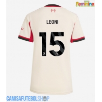 Camisa de time de futebol Liverpool Giovanni Leoni #15 Replicas 2º Equipamento Feminina 2025-26 Manga Curta